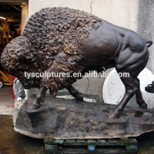 life size popular design European bronze animal bison sculpture for outdoor garden park piazza decoration