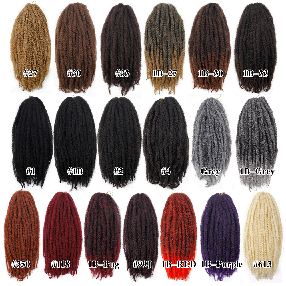 Afro Kinky Marley Braids Hair 18inch Soft Jumbo Crochet Braids Hair Extensions Synthetic Red Long Ombre Marley Twist Hair