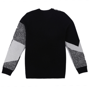 Professional manufacturing new design Winter contrast sweater Men's contrast sweater Crew neck contrast sweater