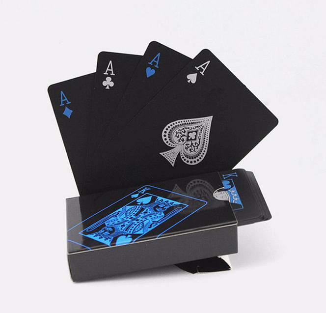 High Quality Plastic PVC Poker Waterproof Black Playing Cards Creative Gift Durable Poker