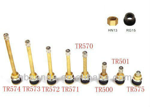 TR570 series car accessories tubeless brass clamp-in tire valve