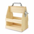 Torched Wood 6-Pack Beer Carrier Caddy With Handle