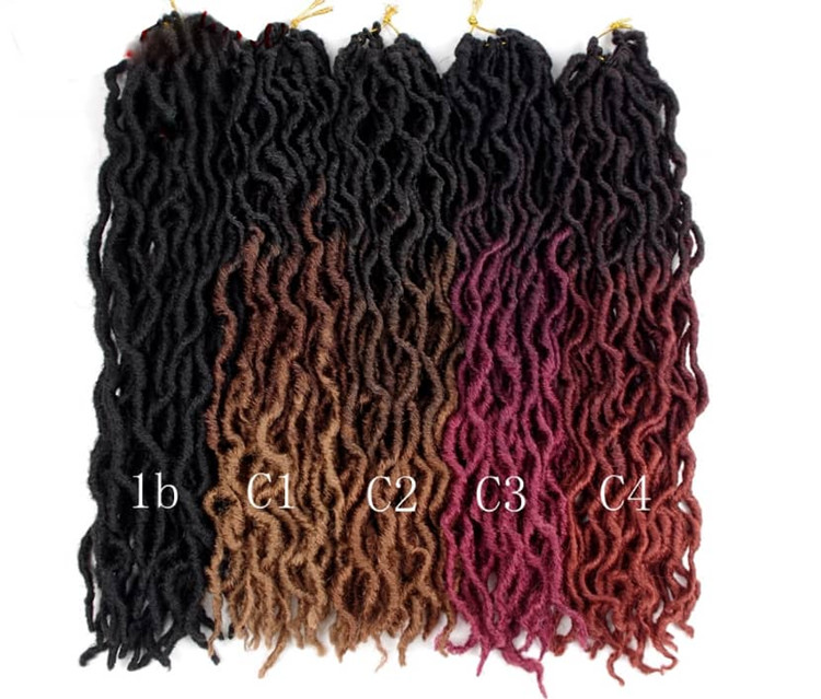 18 inch Faux locs Crochet Hair Wavy Curly Gypsy Locs Synthetic Hair Curly Hair Extensions for Women