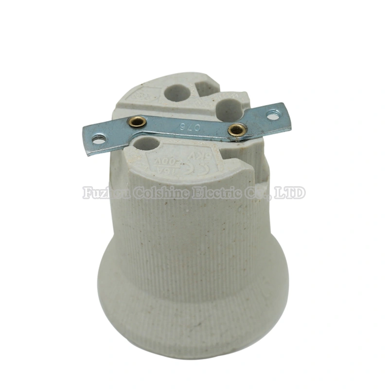 E40 Ceramic Screw Cap Lamp Holder with Metal Bracket