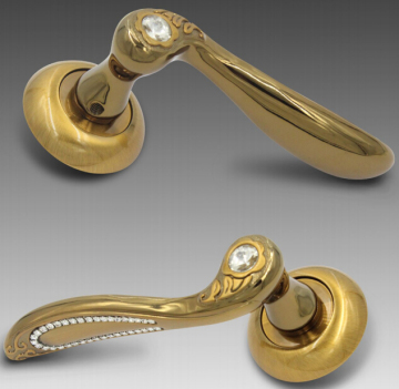 Sokoth door handle on rose,crystal door handle,door lever