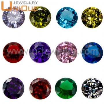 Round Diamond Cut cubic zirconia (CZ) Birthstone, floating locket birthstone charm(FC0082)