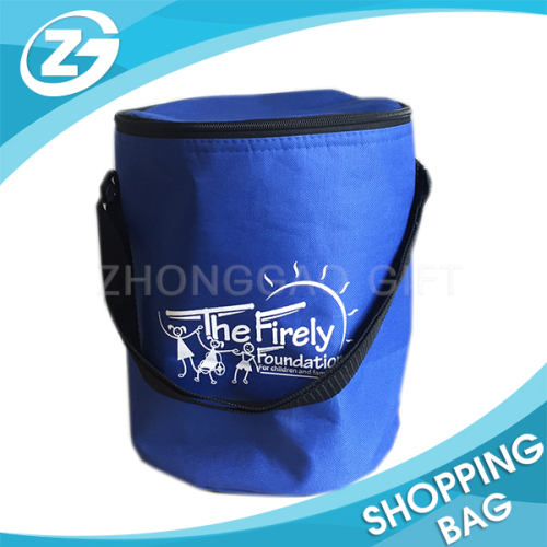 Creative Promotion Custom 600D Polyester Oxford Round Cube Shape Shoulder Cooler Bag for Children and Family