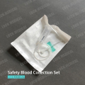 Conjunto de coleta de sangue de segurança a pótete + adaptador Luer