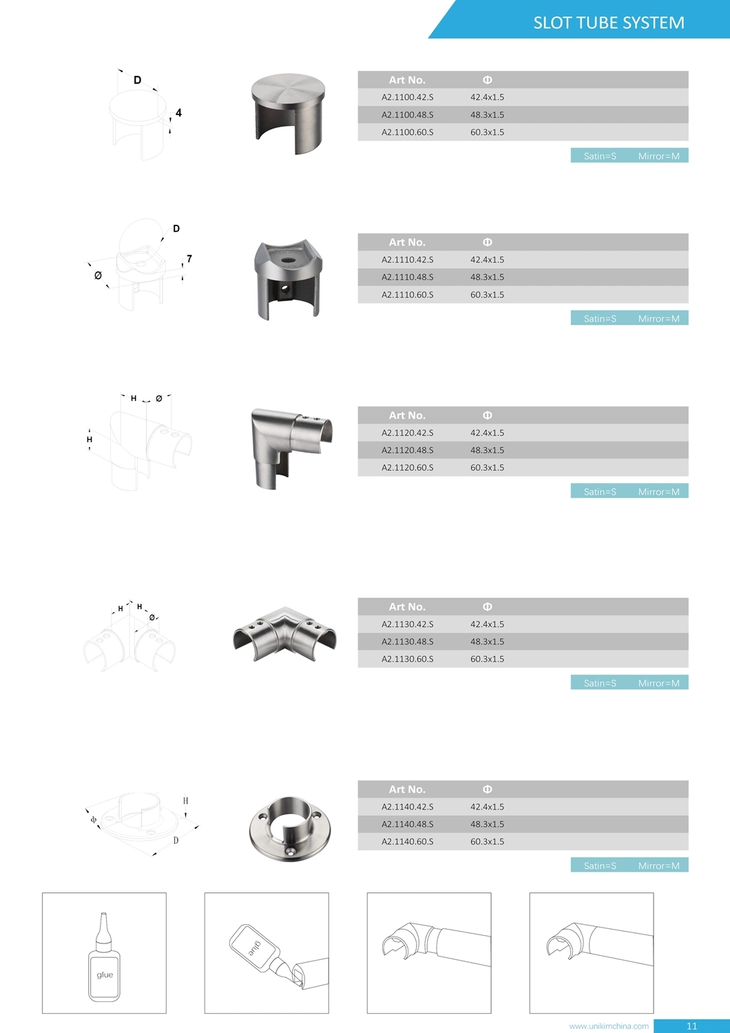 China Factory Inox Stainless Steel Glass Staircase Railing