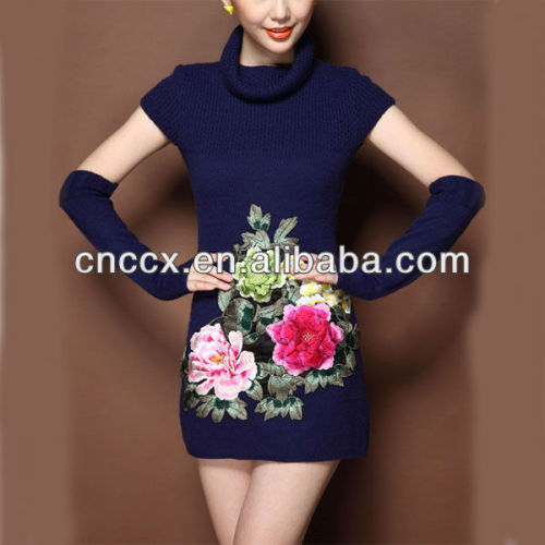 13STC5651 Fashion pullover lady woolen sweater chinese style
