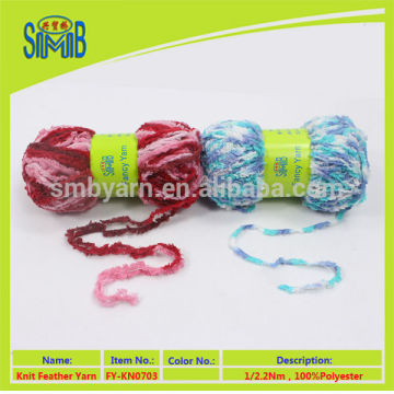 Shanghai manufacturer online sale beautiful feather knitting yarn for hand knitting