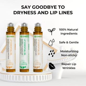 Natural Pure Lip Essential Oils Set with Vitamin E Non-sticky Natural Roll On Gift for Women Dry Lip Hydrate Moisturize Care