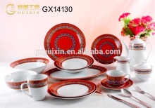GUIXIN 121-Piece Pottery Dinnerware Set for 12 people