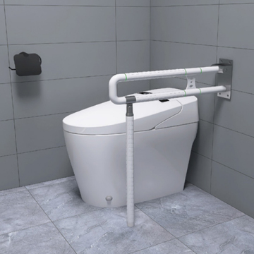 Folding up handrail toilet safety handrail