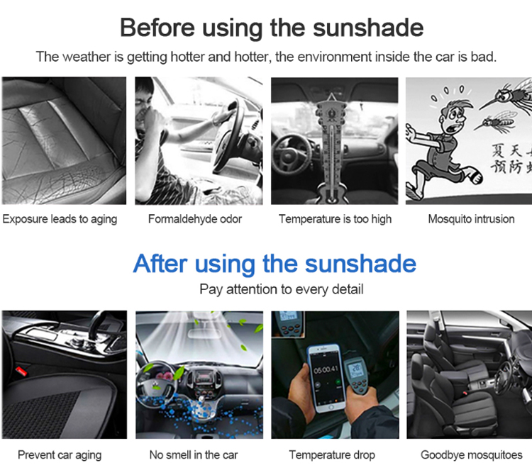 새로운 도착 차 자동차 자동 창 햇빛 샤워드 방패 그늘 표지 UV 보호 창 덮개
