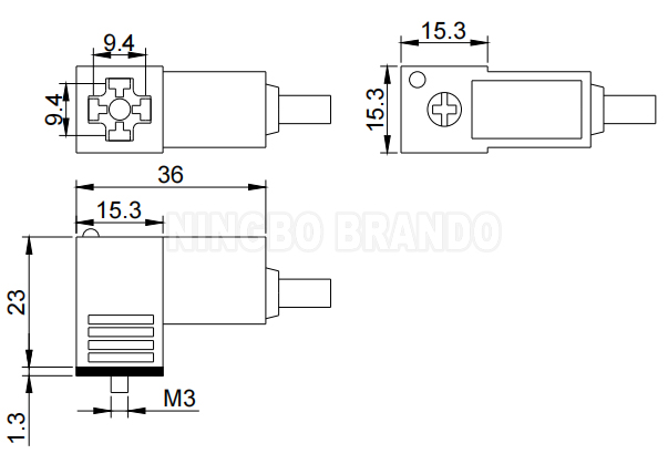 DIN43650C-CB Dimension