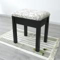 Black Jewelry Mirrored Dressing Table Stool Set