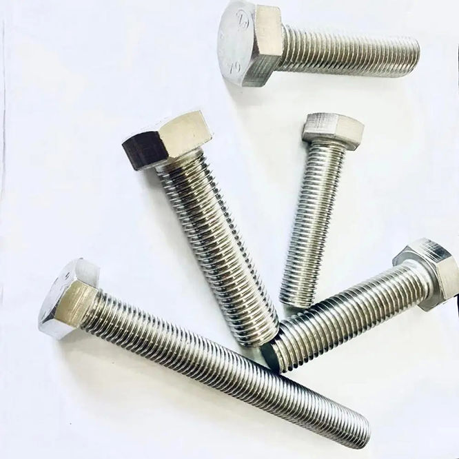 SS304 Plain Silvery Hex Bolt