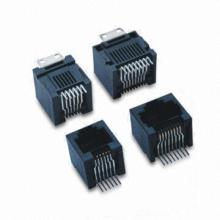 Top Entry PCB Jacks, SMD Type with Nickel-plated Shell, IA Contact Current Rating