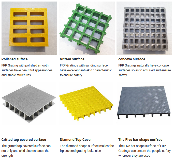 High strength 40*40mm Anti slip frp grating