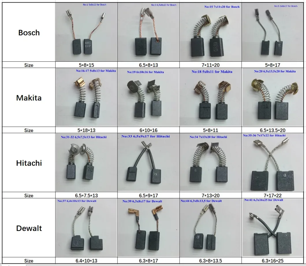 Power Tools Accessories Household Appliances, Washing Machine, Refrigerator Carbon Brushes/ Terminals for Rubi 7*15*18