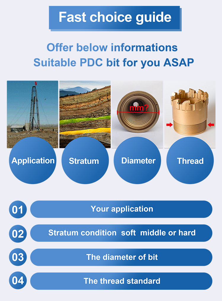 5 inch 6 inch 7 inch Steel Body PDC Bit Drill Rock for Sale