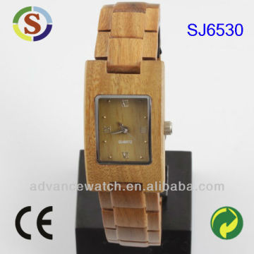 Square wooden watch, 100% natural bamboo wooden watch, new real wooden watch