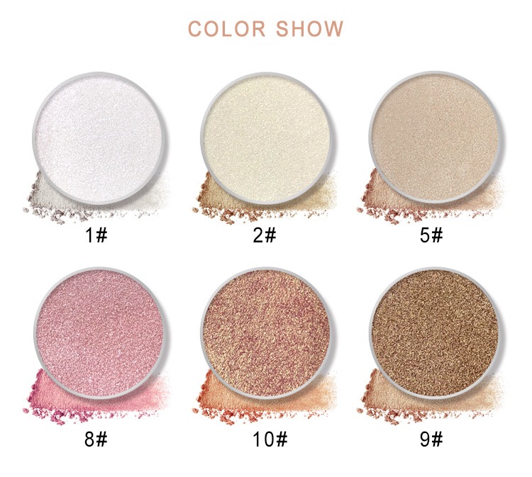 10 color highlighter Highlight palette DIY colors Free combination Face makeup body glitter vegan Rose gold