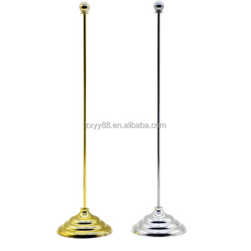 Silver and Gold Metal Flag Stand - Wear-Resistant Desktop Display Bracket