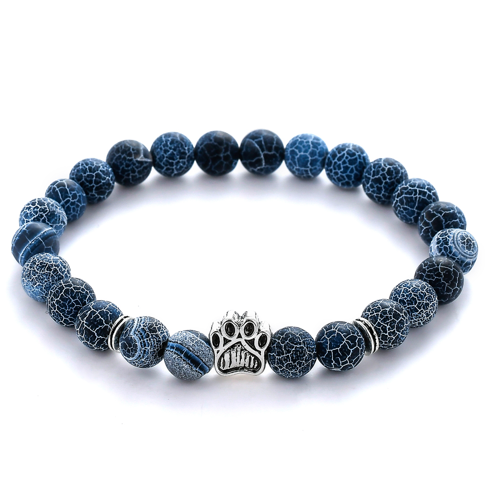 Moq 1 Piece Lava Stone Bracelet Bear Buddha Bracelet Cheap Elastic String Lava Stone Bracelet