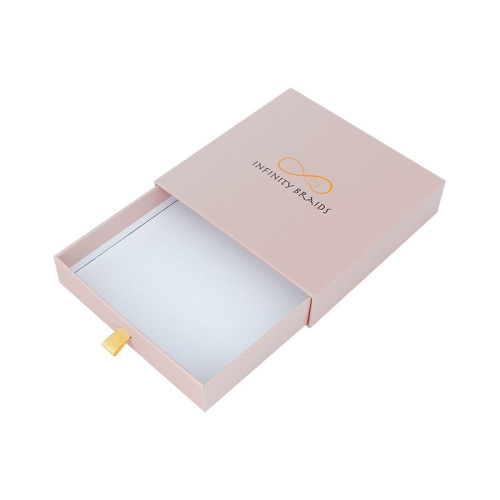 Factory Printed Eye Mask Gift Packaging Drawer Type Power Bank Custom Pink Drawer Box