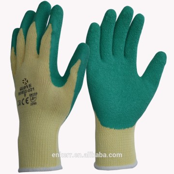 CE green latex coated TC working glove working glove safety glove