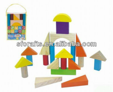 Funny kids education wooden building block