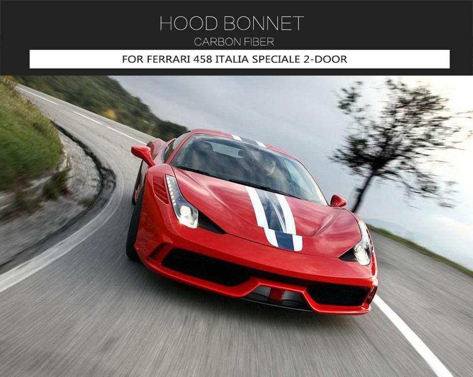 Pre-preg Dry Carbon Fiber 458 Engine Hoods for Ferrari 458 Italia/Speciale