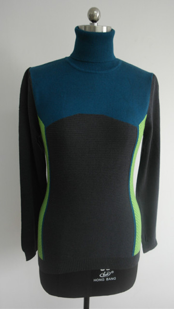 ladies knitted woolen design pullover sweater 2014