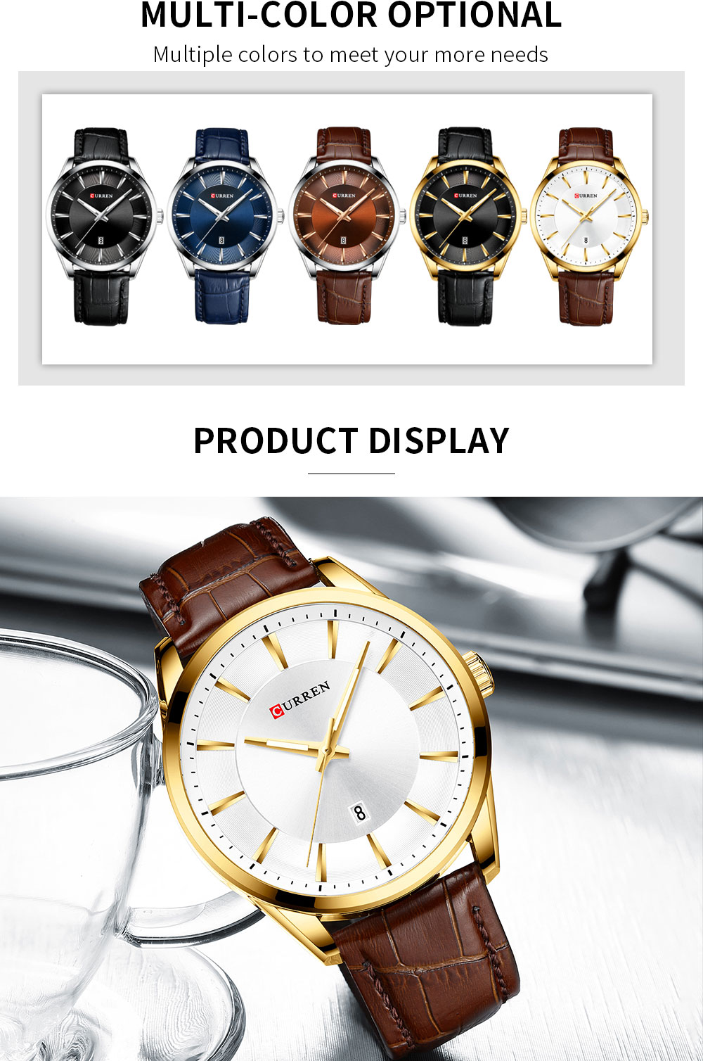 CURREN 8365 Quartz Watches Men's Watch Business Luxury Wristwatch Leather Waterproof Relogio Masculino Hot Sale