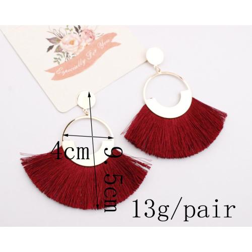 Colorful Bohemian circle Tassel Earrings Bohemian Earrings Fashion flower V-shaped long for women and girls