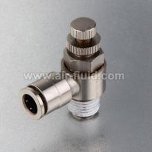 Air Flow Control Valve Brass Nickel Plated Push in Fittings