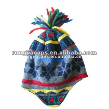 Jacquard knit Acrylic Hat funny knitted hat