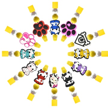 Wholesale Custom Cartoon Animal Silicone Pen Beads 2024