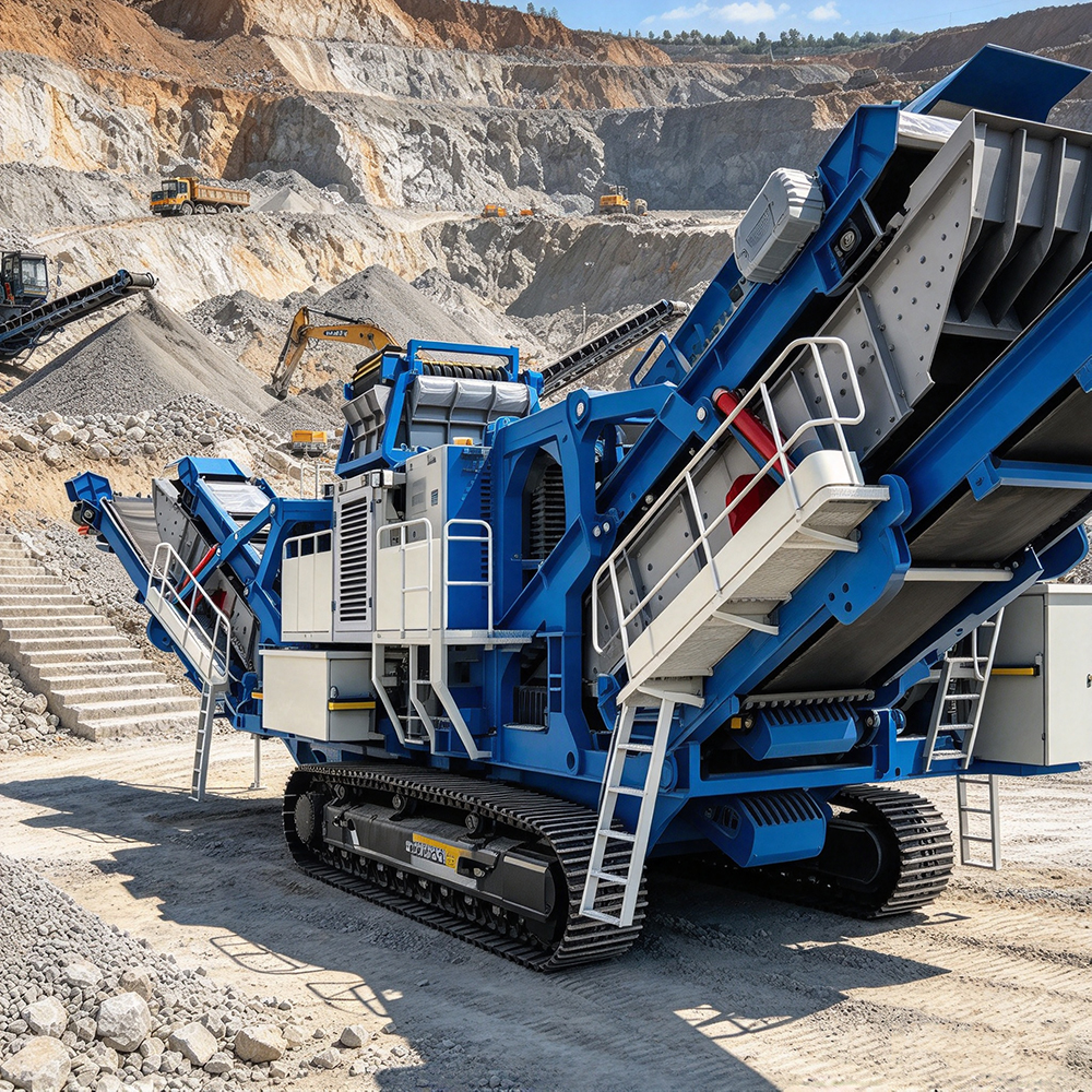Planta móvil de cribado y trituración de cono Mobile Cone Crushing Screening Plant