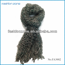 2014 fashion new lurex fringed long knitted scarf