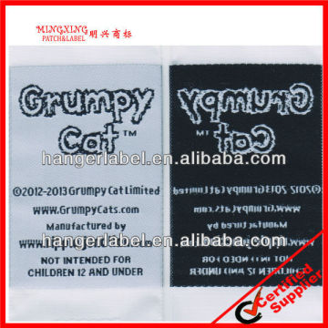 woven label cloth,woven label clothing tag,black woven label