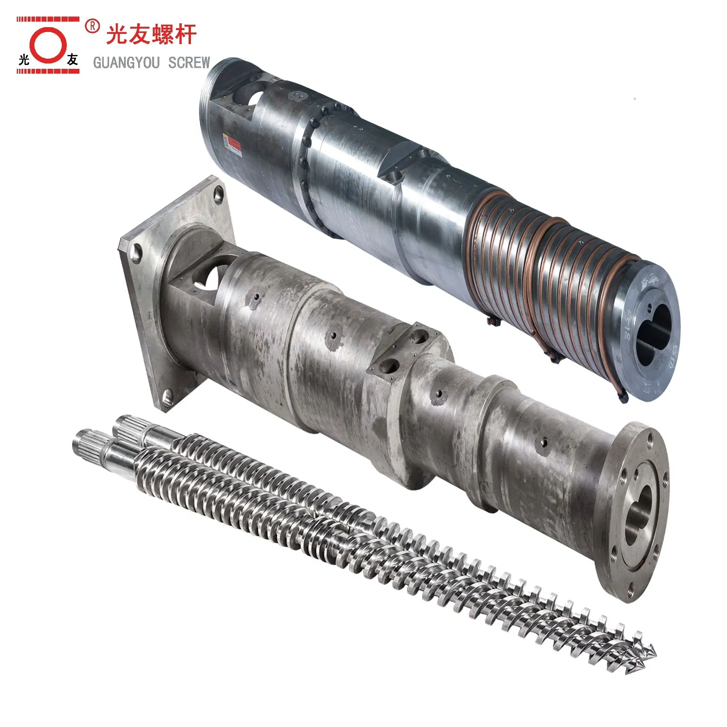 Bimetallic conical twin screw barrel para sa plastic extruder at granulate line