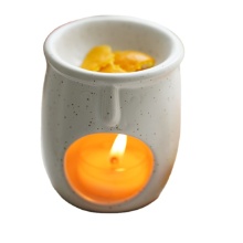 Cylinder Shape Ceramic Wax Burners with Speckle Glaze