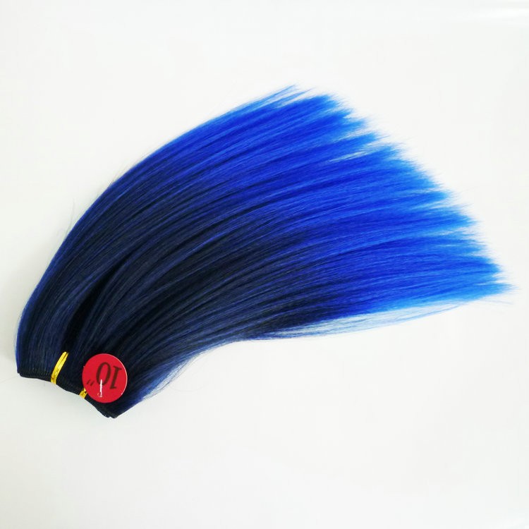 Wholesale Adorable 4pcs premium two tone ombre silk straight yaki wave artifical synthetic fiber hair extensions for black woman