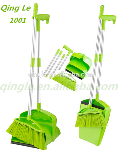 design windproof wholesale long handle broom and dustpan set,Household cleaning dustpan, folding broom and dustpan set