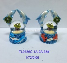 polyresin dolphin snow globe item