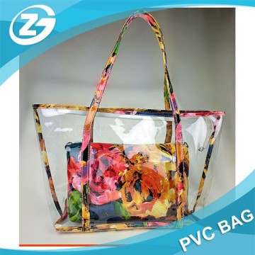 Custom Pattern Cosmetic PVC Shoulder Shopping Bag