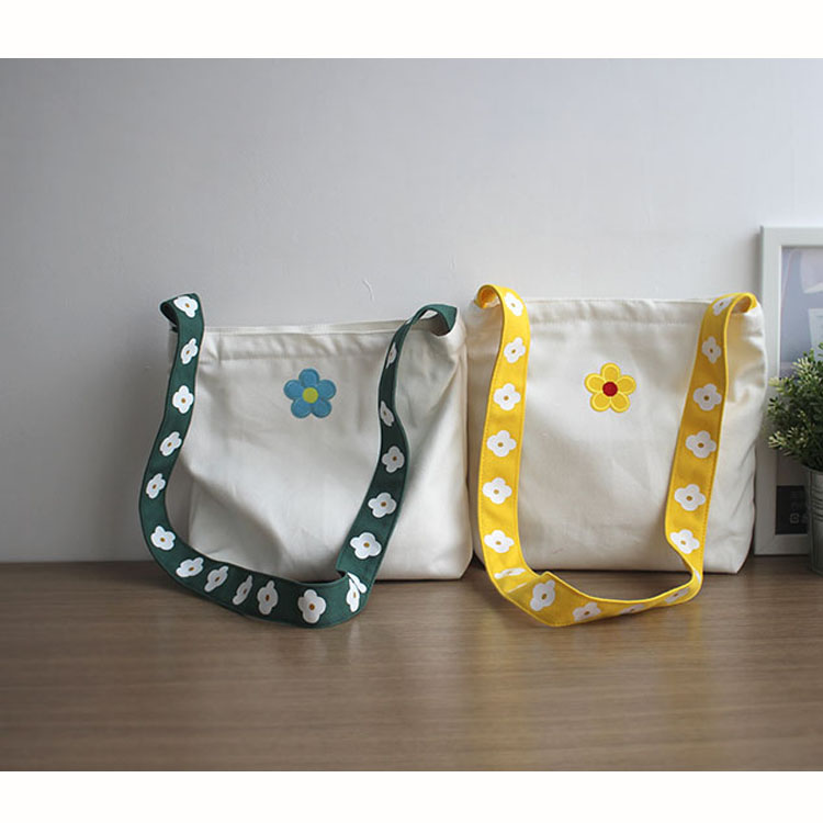 eco friendly shopping new design organic canvas lady shoulder messenger bag